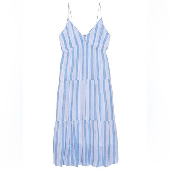 RAILS Avril Dress Size XXL Gibson Stripe Linen Blend 100% cotton Lining Midi New - Picture 11 of 16